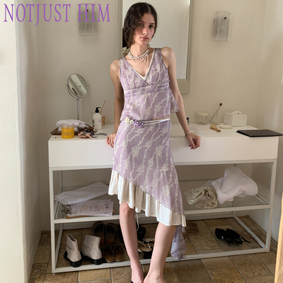 花筏NOTJUSTHIM《Lavender》紫色印花雪纺套装