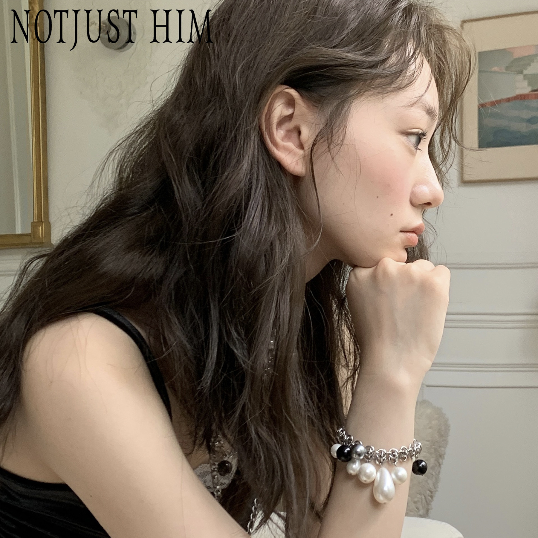 花筏手链钛钢贝珠挂坠通勤小众