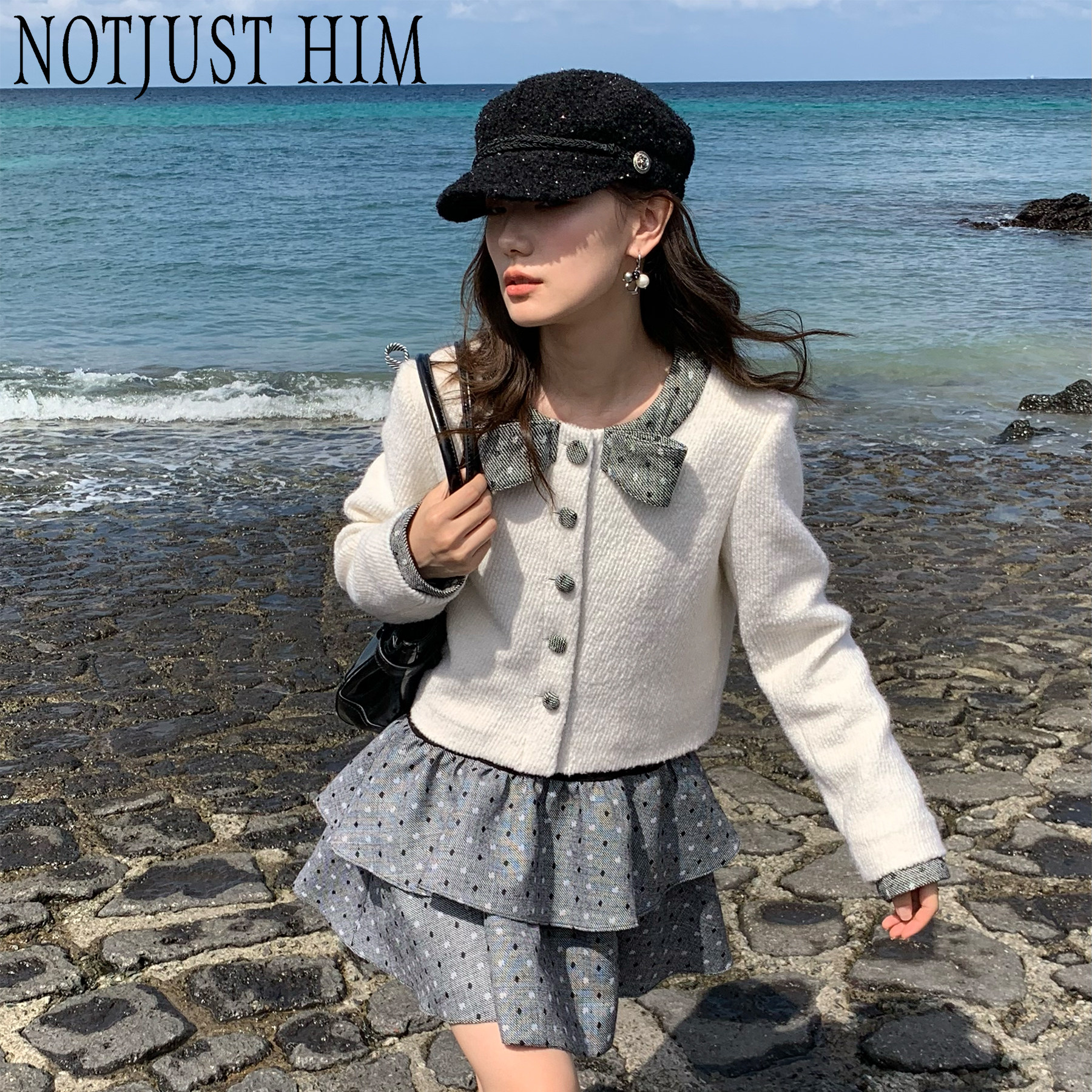 花筏NOTJUSTHIM 《Bella's memory》黑白波点蝴蝶结套装