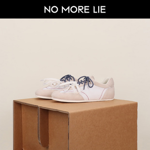 直述NOMORELIE25春夏薄底运动鞋双鞋带拼色miu系复古运动