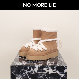 【沈梦辰同款】直述NOMORELIE 秋冬绑带雪地靴保暖厚底羊毛绒