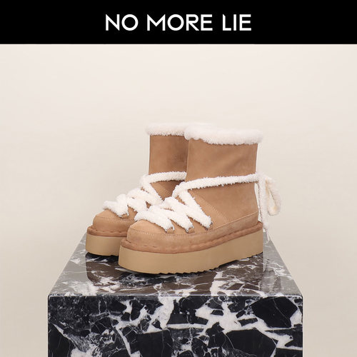 直述NOMORELIE保暖雪地靴羊羔绒