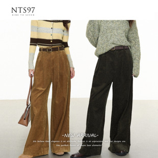 直筒灯芯绒高腰复古多色休闲长裤 NTS97 秋冬新款