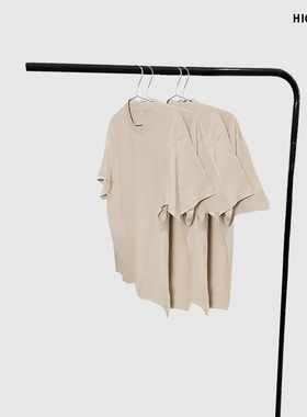 230g奶茶灰色直筒版型圆领夏季短袖T恤高级灰原创设计