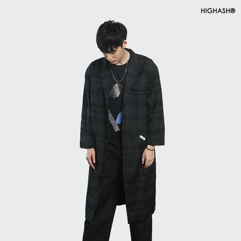 原创设计廓形肌理感长款过膝风衣