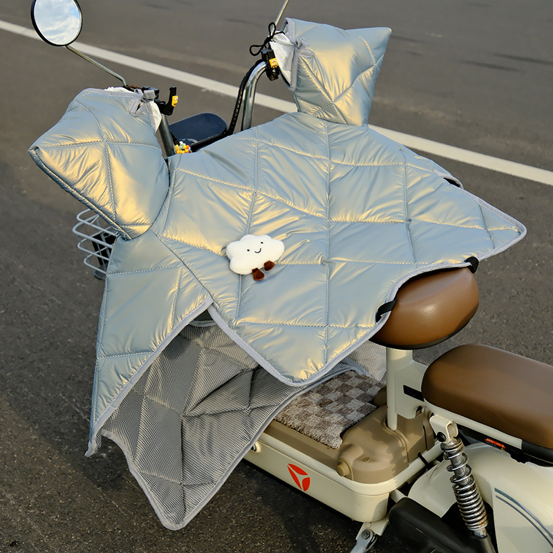 电动车挡风被四季通用春秋中厚电瓶摩托车秋季双面防水防晒防风