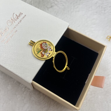 2026年熊猫金银纪念币吊坠框熊猫金币3克金币边框项坠边框18*1mm