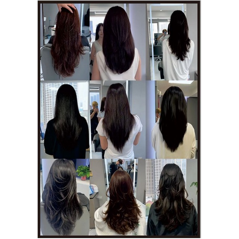 美发店刘海贴画海报女士烫发发型图理发店发廊用背景墙流行装饰画
