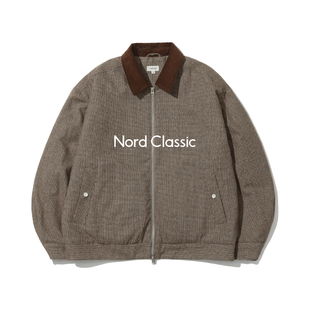 Nord Classic「千鸟格绗棉短宽外套」25秋冬复古休闲宽松外套男
