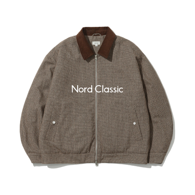 Nord Classic「千鸟格绗棉短宽外套」25秋冬复古休闲宽松外套男