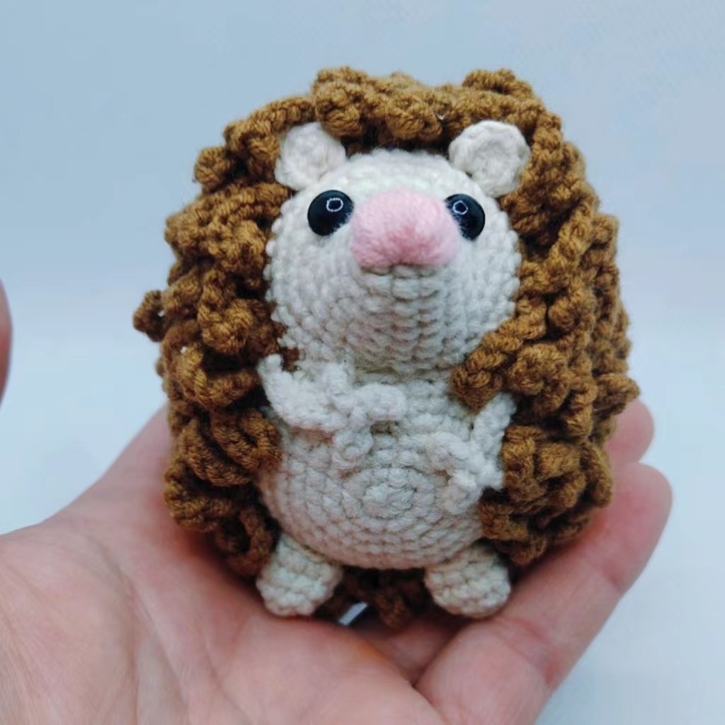 超萌卡通小刺猬玩偶 织女手工编织动物挂件 宝妈毛线钩织挂饰成品