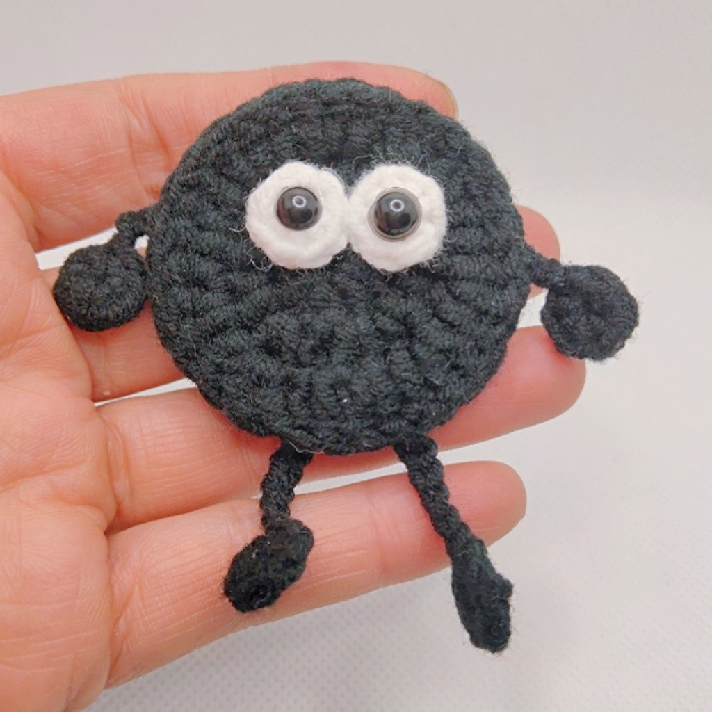 超萌可爱手工编织煤球挂件 毛线钩织精美钥匙扣 创意小黑挂饰