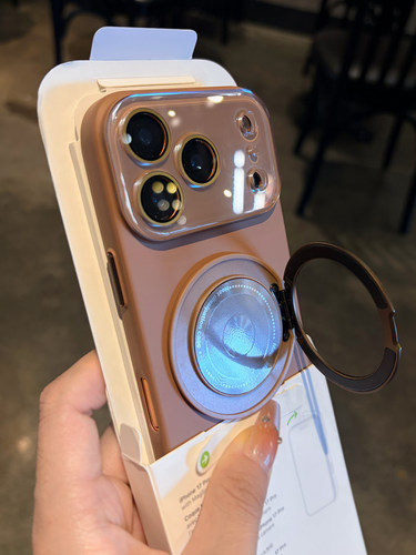 磁吸旋转支架适用苹果17promax手机壳新款高级感18磨砂外壳iphone16Pro女款15Plus镜头全包14防摔13保护套