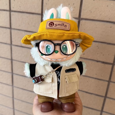 3代拉布布娃衣一代三代搪胶通用绿色labubu前方高能平静衣服17cm