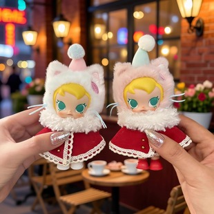 babymolly娃衣新年拜年口袋朋友10cm搪胶红披风斗篷千金喜庆套装