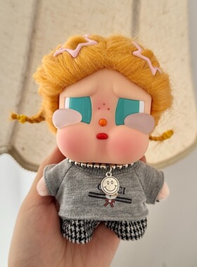 crybaby哭娃娃衣Vacation咕噜咕噜衣服千鸟格手工灰色短袖套装