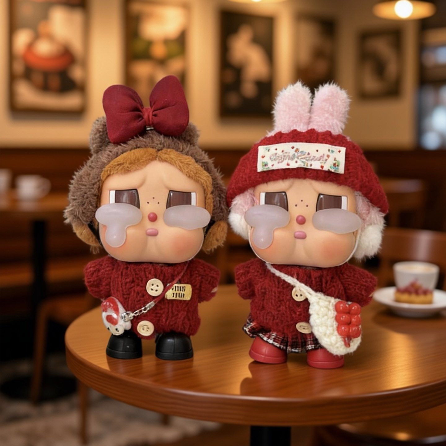 crybaby衣服新年眼泪工厂哭哭兔哭娃娃衣度假毛绒挂件喜庆红毛衣,模玩/动漫/周边/娃圈三坑/桌游,潮玩娃衣,淘宝优惠券,粉丝福利购,淘宝优惠卷