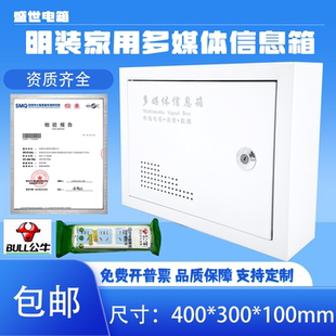 家用明装 室内弱电箱全铁光纤入户信息箱竖箱400x300多媒体集线箱