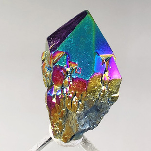 电镀水晶簇七彩火焰骨干水晶宠物原石头造景矿物晶体科普教学标本