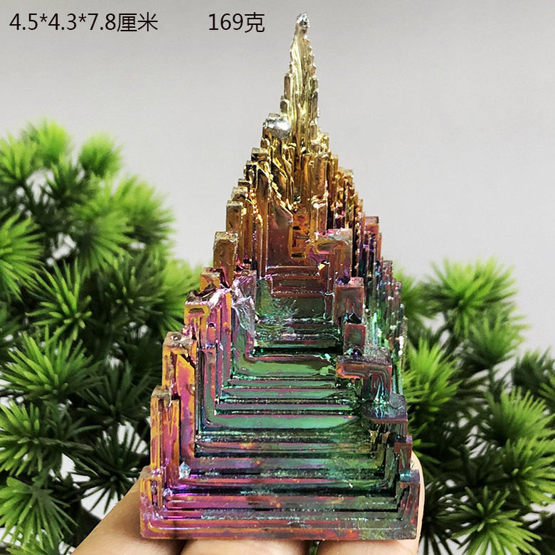 天然铋矿原石铋晶体矿物化学元素七彩矿石装饰金属矿标奇石摆件