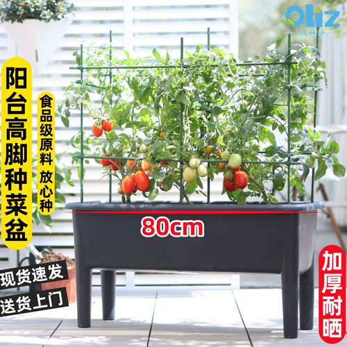 加厚高脚种菜盆加大花箱长方形