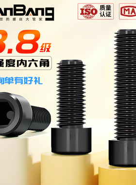 8.8级内六角螺丝高强度国标圆柱头螺栓杯头螺钉5M6M8M10M12M14M16