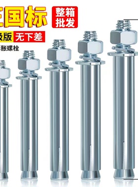 国标镀锌加长超长金属铁膨胀螺丝大全拉爆螺栓6M8M10M12M14M16M20