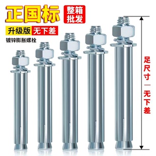 国标镀锌加长超长金属铁膨胀螺丝大全拉爆螺栓6M8M10M12M14M16M20