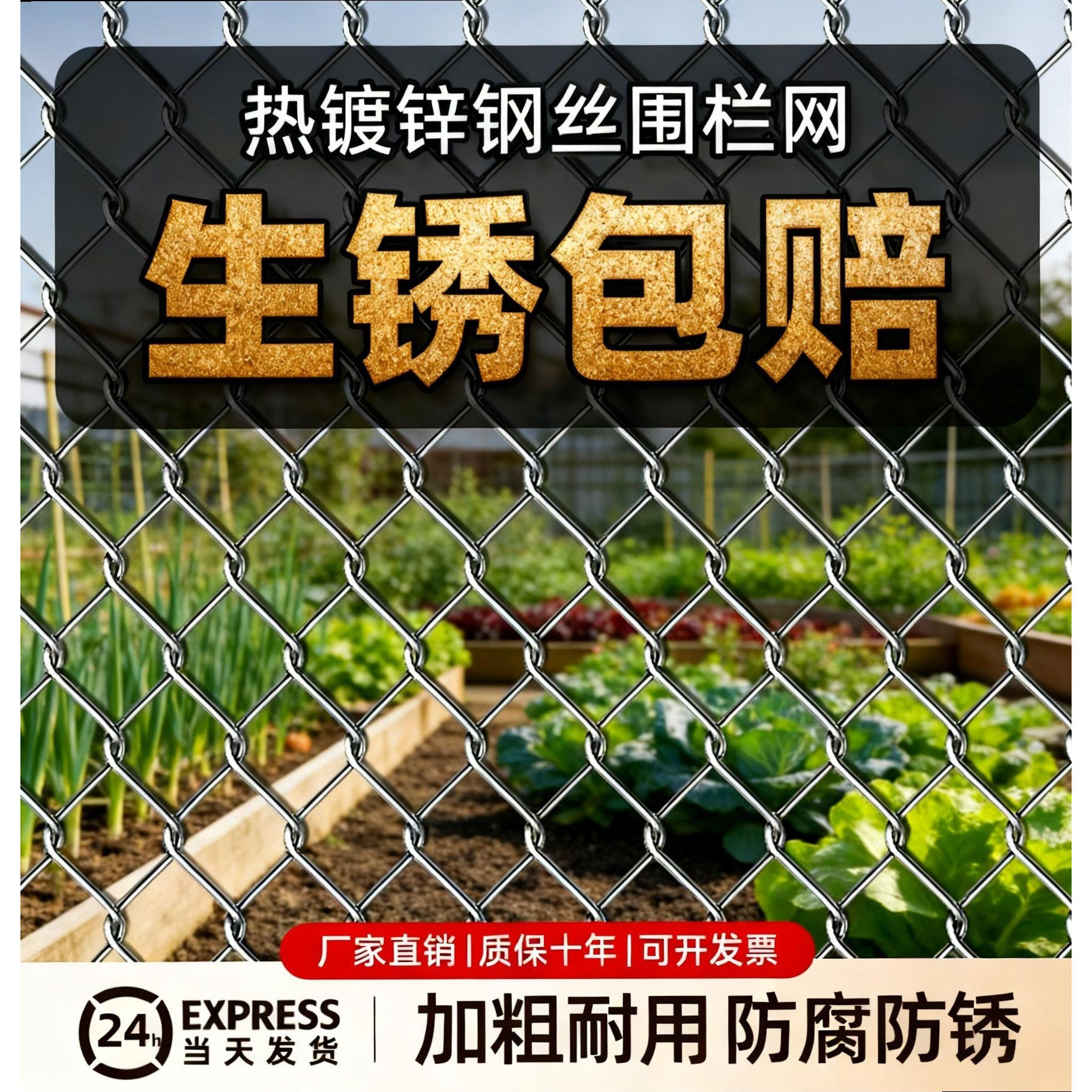热镀锌铁丝网钢丝网不生锈圈果园养鸡拦牛羊围栏栅栏户外养殖防护