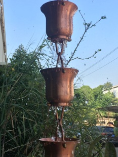 雨链雨水链屋檐落水链北欧静香杯紫铜庭院花园酒店民宿圆型花瓣02
