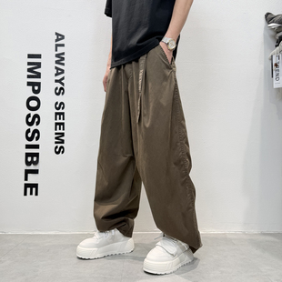 简约宽松直筒休闲裤 潮流薄款 男老爹裤 阔腿裤 新款 痞帅牛仔长裤 时尚