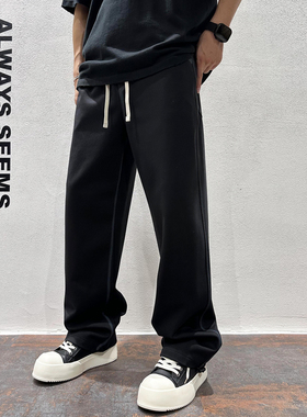 2025秋季新款美式复古水洗直筒裤子男休闲宽松纯色阔腿高街裤潮