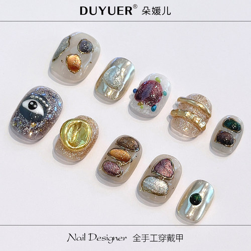 CD17狂想曲短款高品质精致重工立体个性独特美甲纯手工穿戴甲片