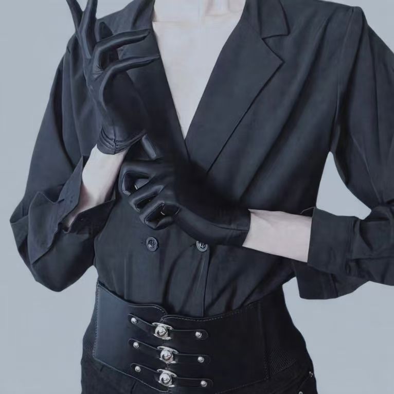cosplay二次元贴肤黑白手手套