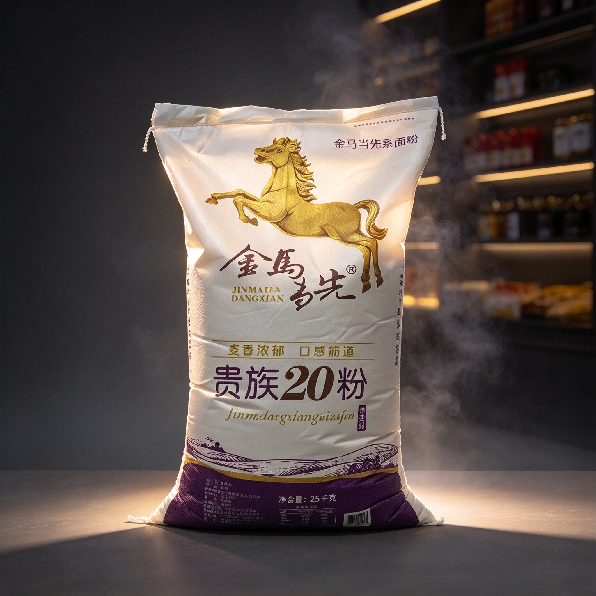 金马当先贵族20面粉25kg面粉50斤正宗山东面粉烘焙饺子馒头包子