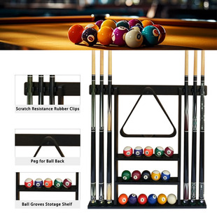 台球杆架桌球收纳放杆架展示球杆柜收纳杆架子壁挂式多孔球房摆放