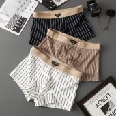 运动速干透气抗菌条纹缕空男生平角四角短裤 冰丝2026新款 内裤 男士