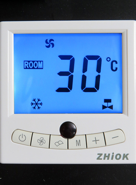 正品Zhiok智柯RCN01中央空调温控器风机盘管三速开关面板