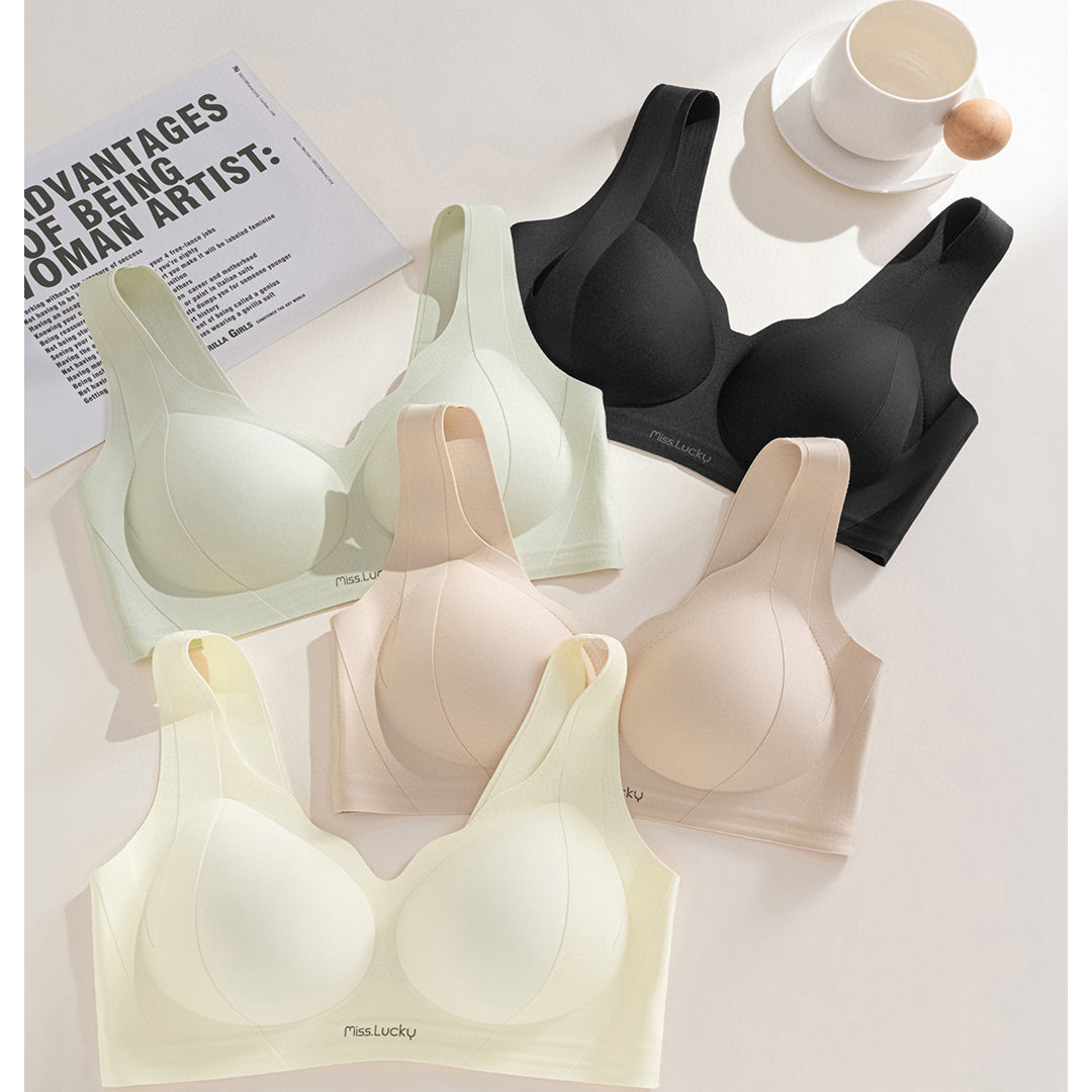 粉底液隐形束胸提拉内衣女夏季薄款大胸显小聚拢防下垂提拉文胸罩