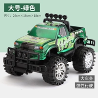 Зеленый большой инерционный внедорожник, увеличенная толщина