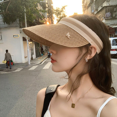 草编夏季空顶帽子女韩版大帽檐
