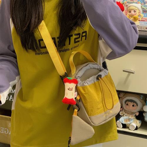 户外休闲轻便登山手机包女森系撞色拼接单肩包日常通勤斜挎包