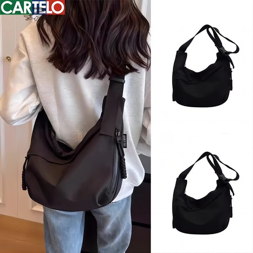 小众大容量尼龙饺子包女骑行运动