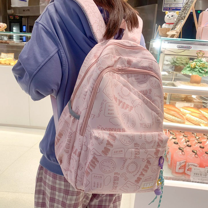小清新韩版可爱校园双肩包新款初中高中学生书包女大容量休闲背包