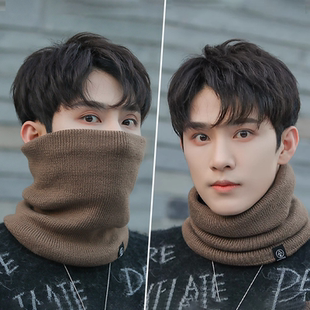 冬季围脖男女通用加绒加厚脖套户外骑行面罩百搭针织护颈套头围巾