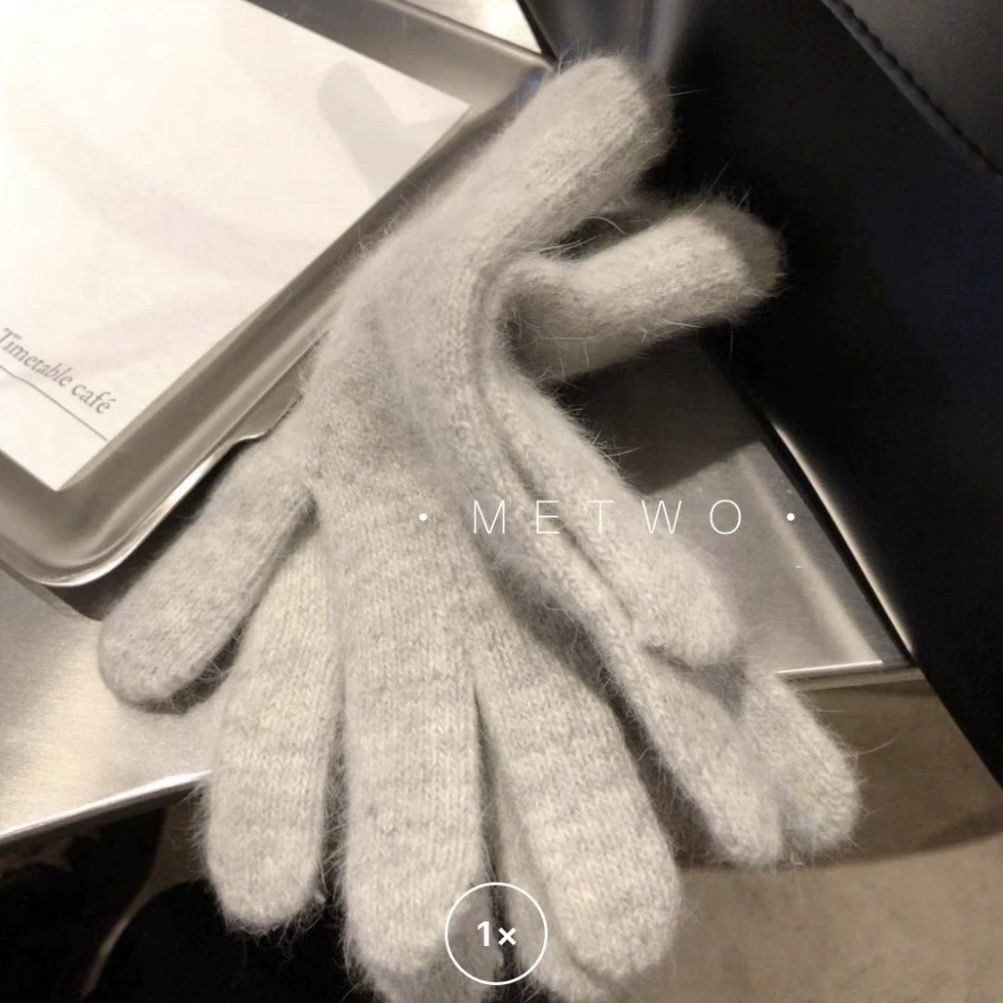 兔毛手套女冬季2023新款