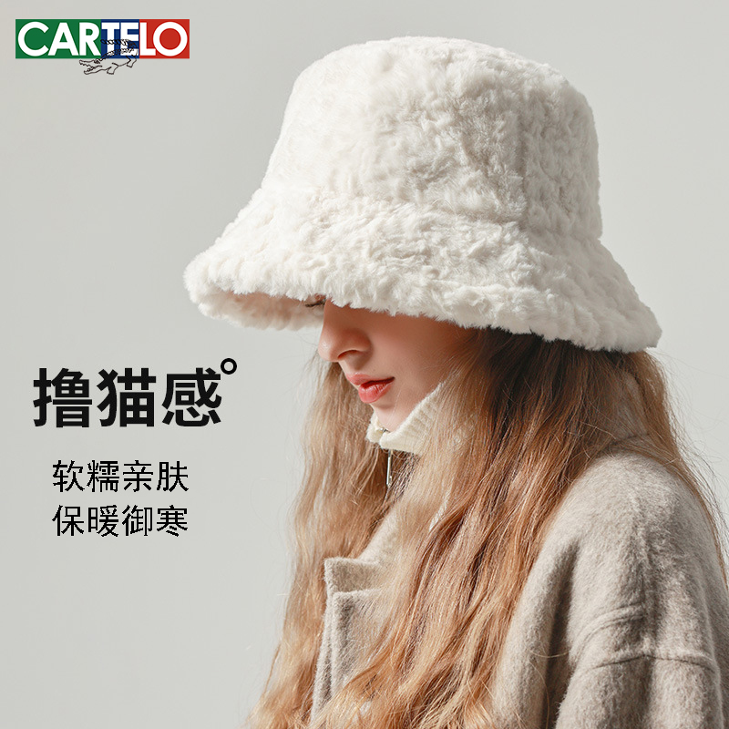 帽子女秋冬大头围渔夫帽显脸小