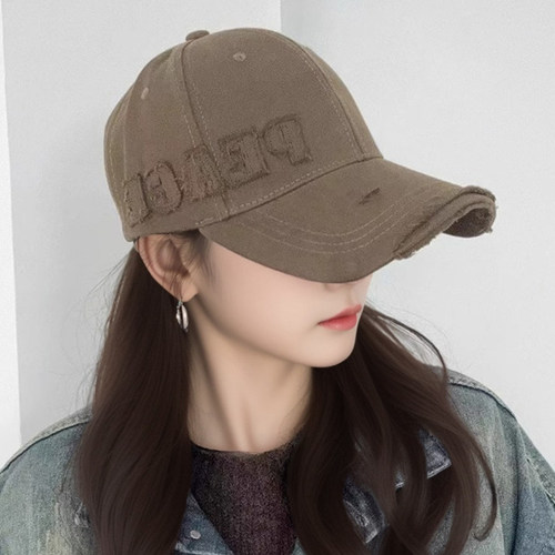 复古破洞棒球帽女新款加大加深