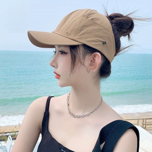 空顶帽子女士夏季薄款遮阳防晒帽太阳棒球帽透气时尚百搭鸭舌帽