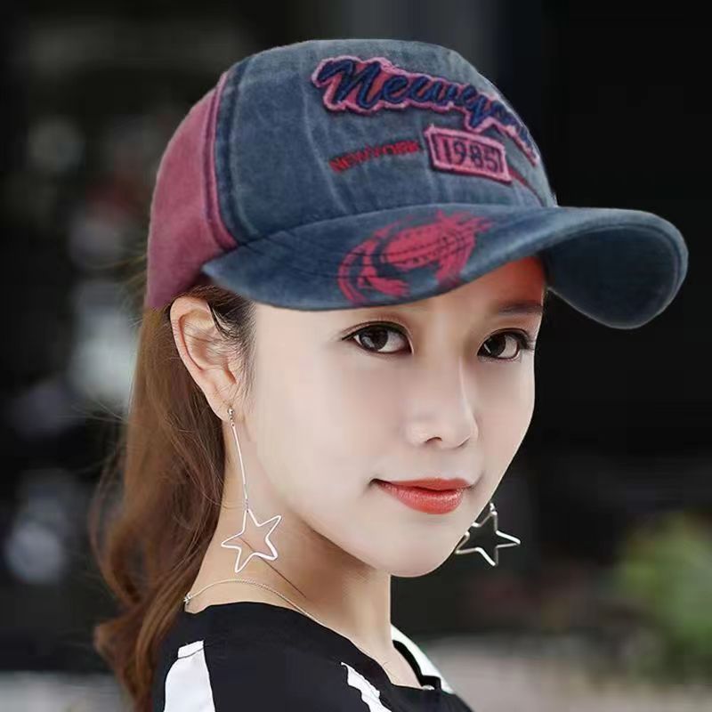 帽子女春夏潮流牛仔帽水洗做旧
